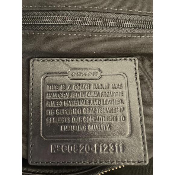 Vtg COACH black hobo soho canvas leather trim Y2K large bag tote F112311 - Picture 7 of 7